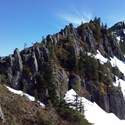 Looking back at the ridge we cam down