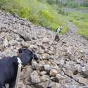 going down the talus slope