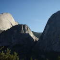 Half Dome, Mount Broderick and Liberty Cap from the John Muir Trail