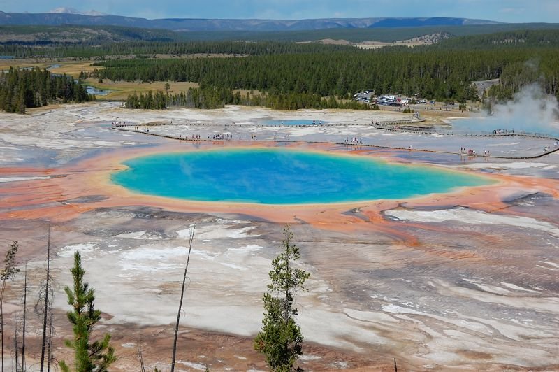 Grand Prismatic Spring from the hill
