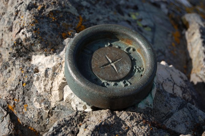 USGS mark on the very tip top of Margaret