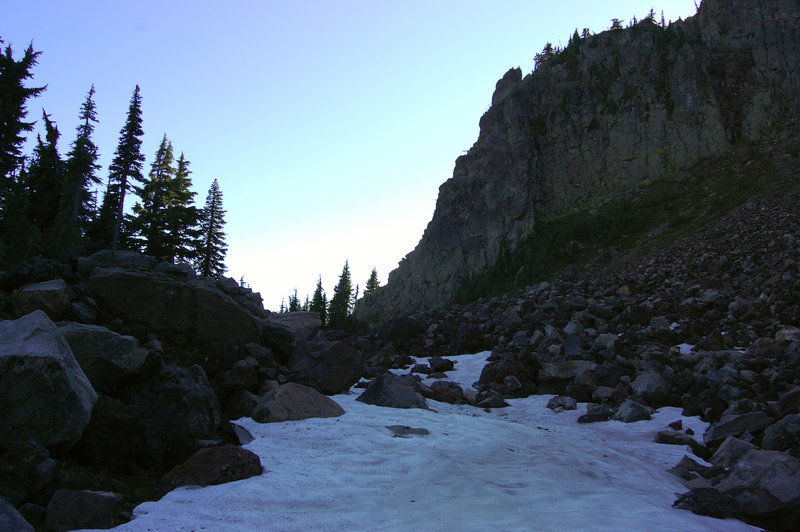 The remnants of snowfield I encountered below Lemei Rock back in the end of July