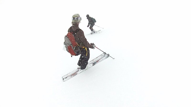 skiing in a whiteout!