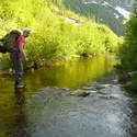 Crossing stream from Grizzly Lake